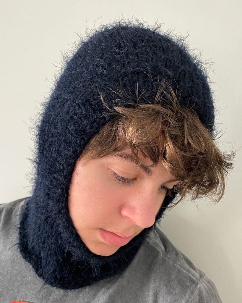 Hand Knit Black Balaclava