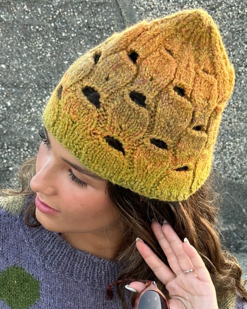Hand Knitted Reversible Hat by GalinaCarrollDesigns