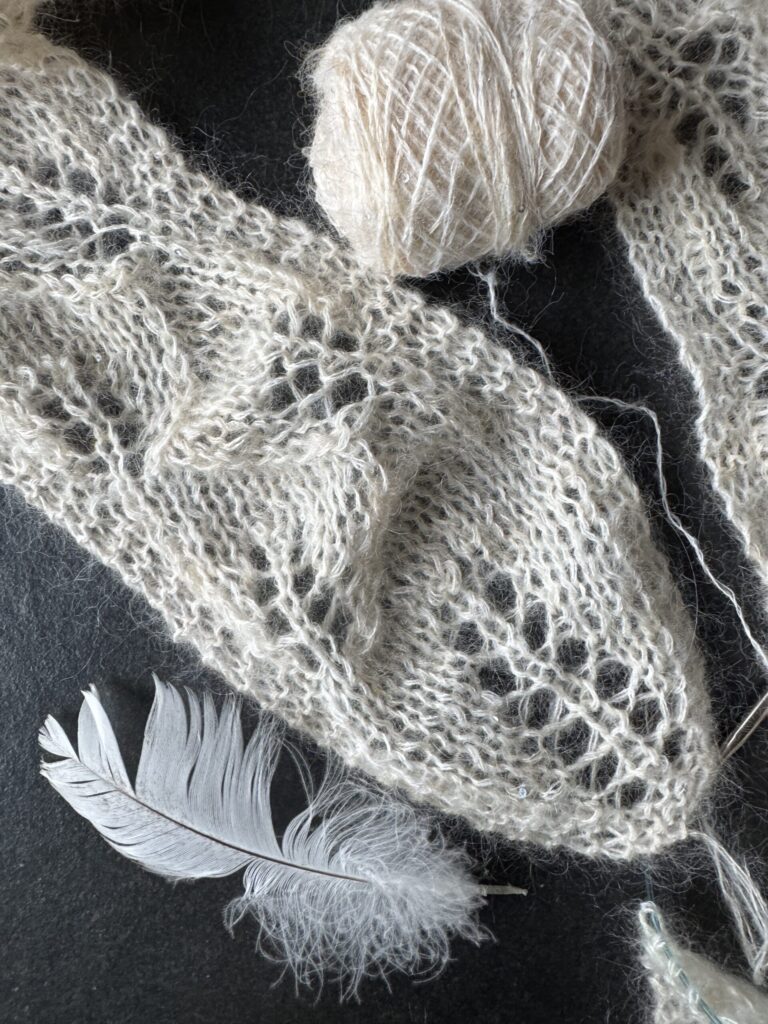 Free PDF Knitting Pattern Mini Lace Scarf