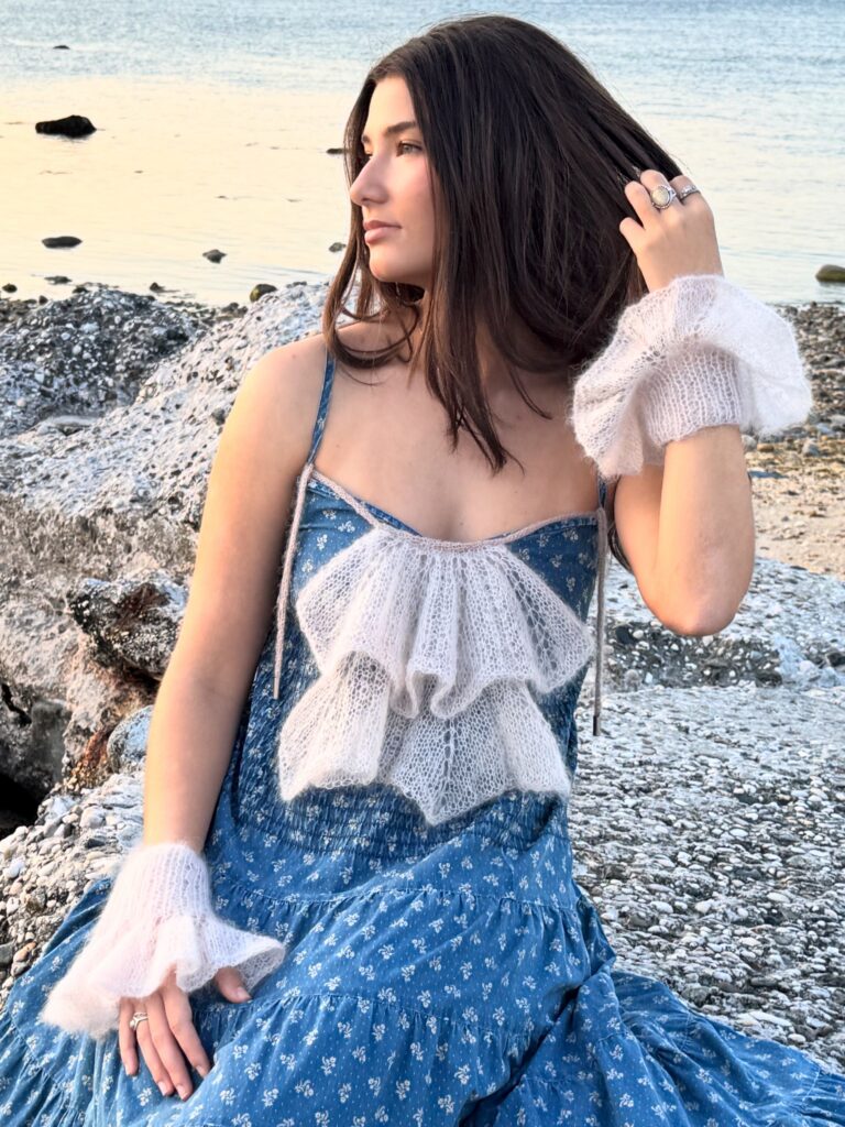 Signature hand-knitted jabot by GalinaCarrollDesigns