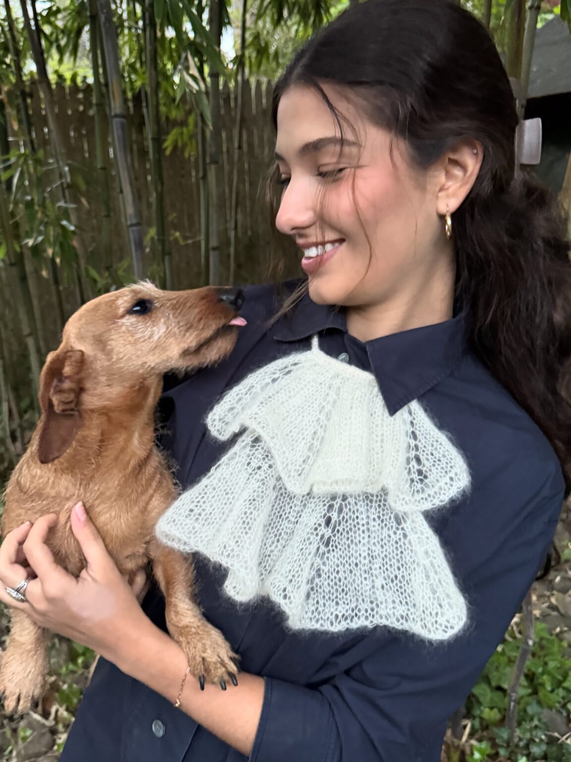 Hand knitted Jabot by GalinaCarrollDesigns