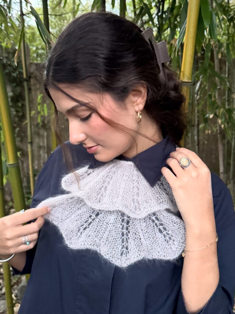 Hand knitted Jabot & Cuffs by GalinaCarrollDesigns