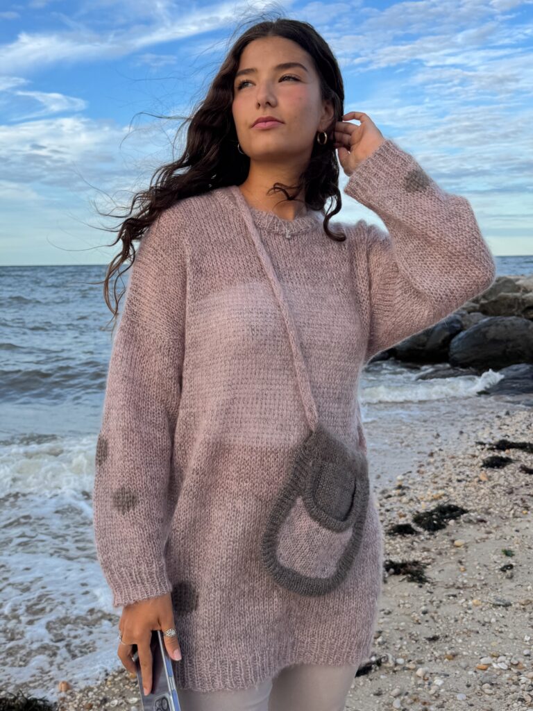 Cashmere Sweater with detached pocket by GALINACARROLLDESIGNS